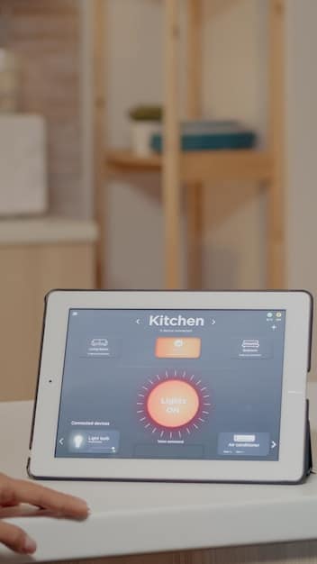 A screenshot of the Home Assistant web interface, showing a dashboard with various smart home devices and controls. The image should highlight the user-friendly nature of the interface.