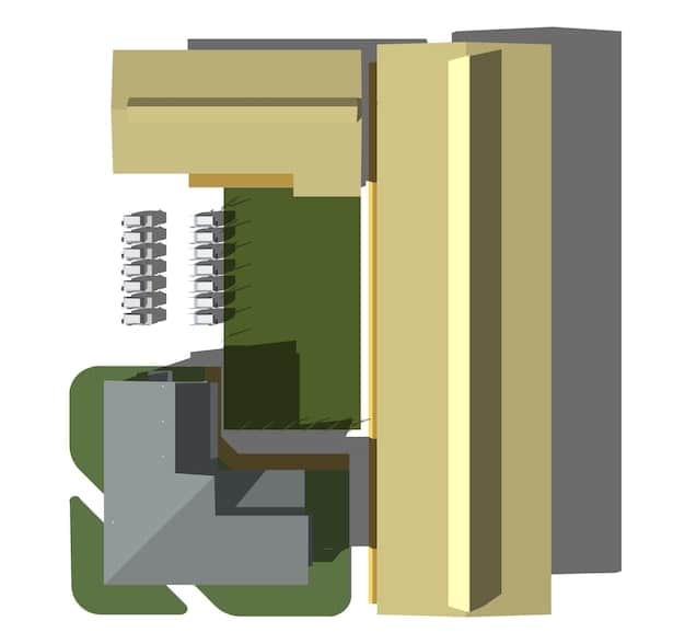 A cutaway diagram illustrating the operation of a vertical geothermal heating system, demonstrating the underground pipes, heat pump, and indoor air distribution.