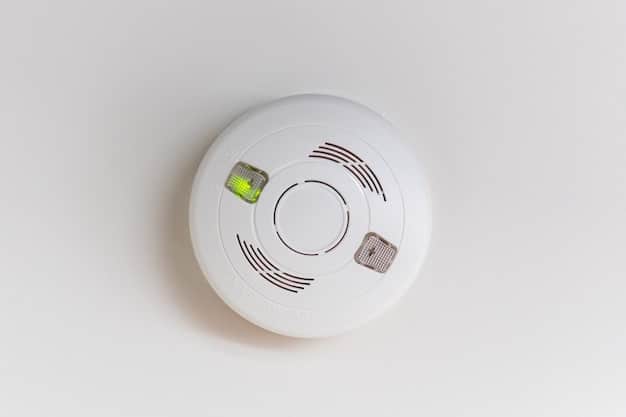 A diagram illustrating the internal components of a smart smoke detector, including the sensors, battery, Wi-Fi chip, and alarm. Arrows point to each component with a brief description of its function.