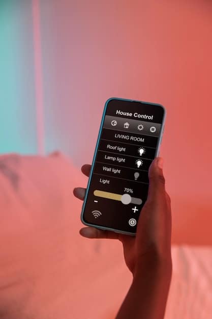 A close-up of a smartphone screen displaying the Matter logo and a list of compatible smart home devices, emphasizing the ease of setup and integration.