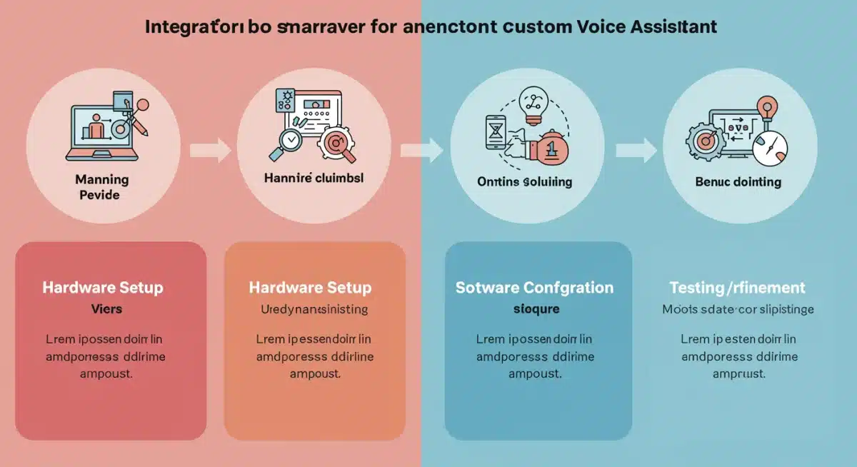 Diagram showing 4 steps for custom voice assistant integration