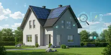 Modern home with solar panels, representing energy efficiency and smart savings.