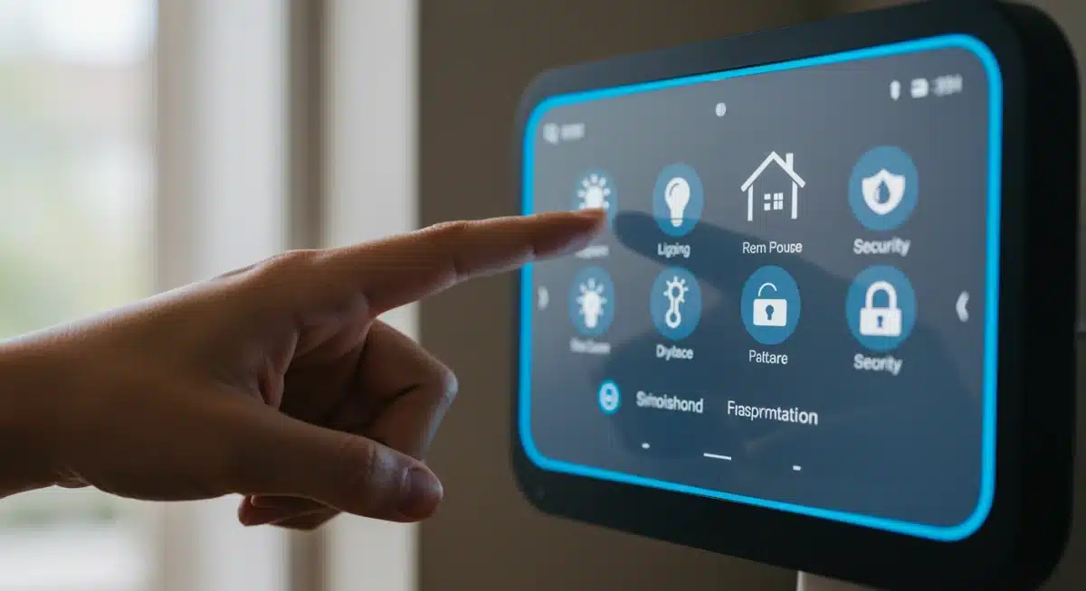 User interacting with smart home hub interface
