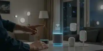 Person using voice control DIY to manage smart home devices