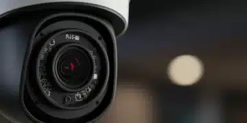 Advanced security camera lens with infrared sensors for night vision