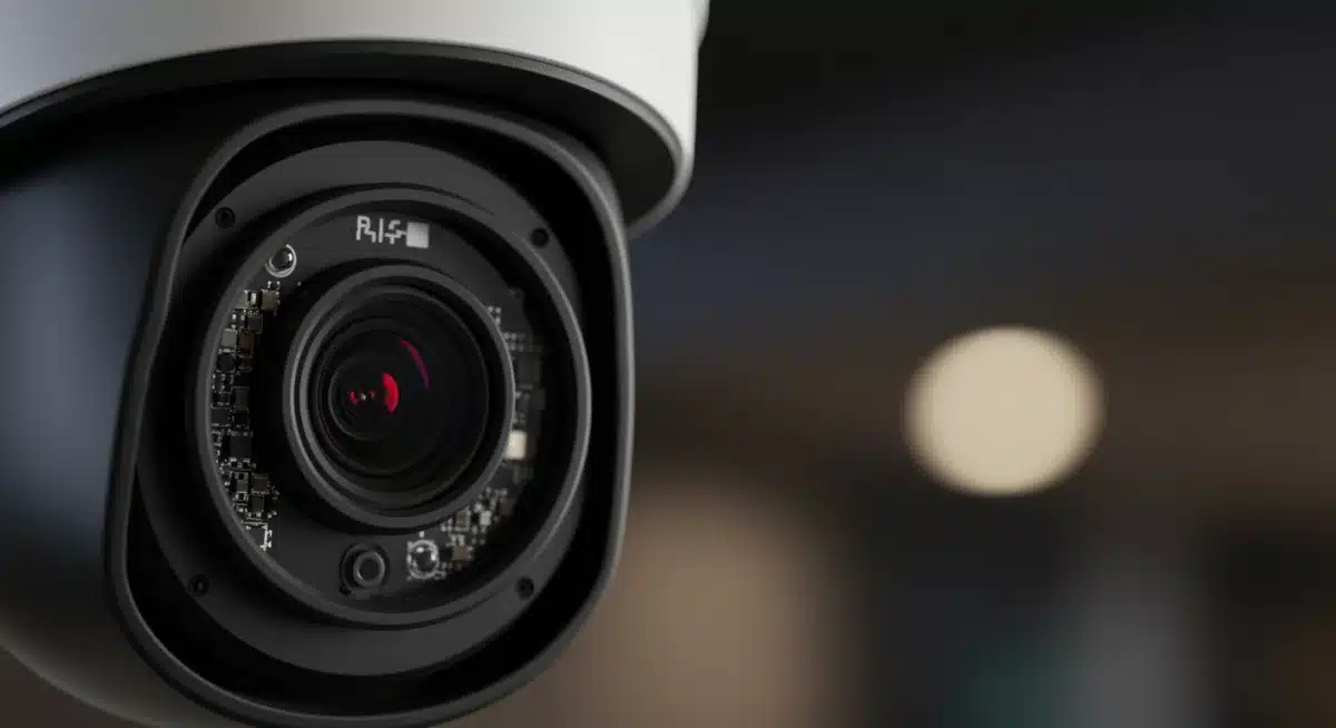 Advanced security camera lens with infrared sensors for night vision