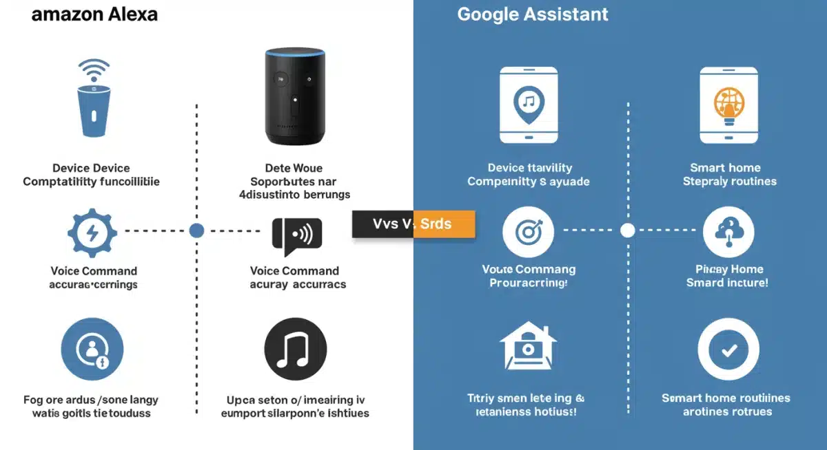Infographic comparing Amazon Alexa and Google Assistant features