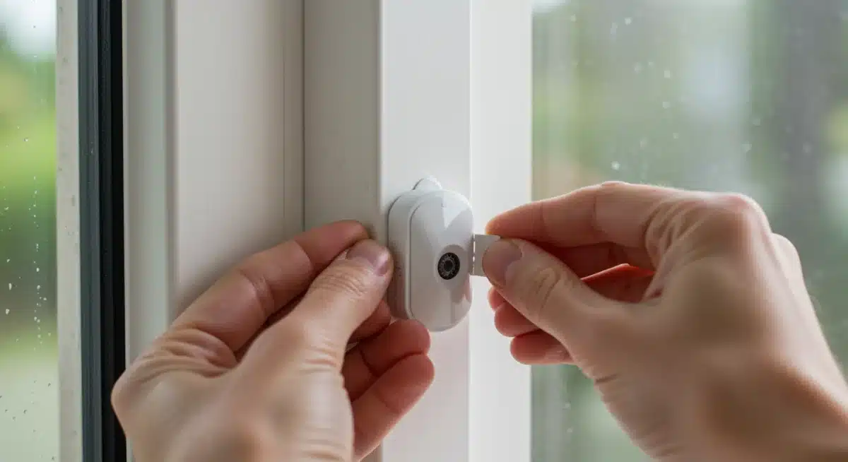 Installing a wireless window sensor on a home window