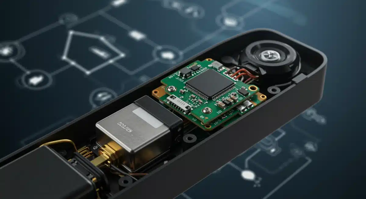 Internal view of smart lock components, highlighting advanced engineering and secure mechanisms.