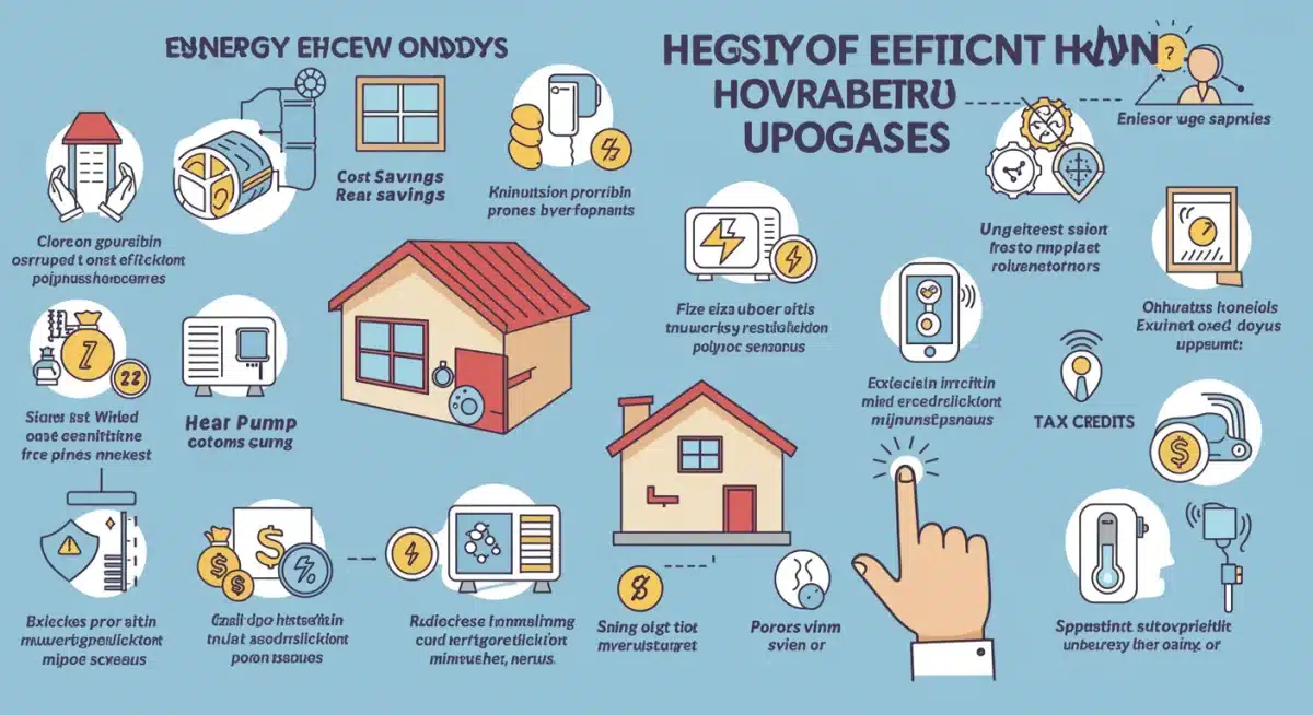 Infographic showing eligible home energy efficiency upgrades for 2026 tax credits