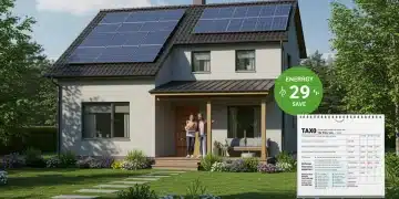 Modern home with solar panels symbolizing federal tax credits for energy efficiency in 2026