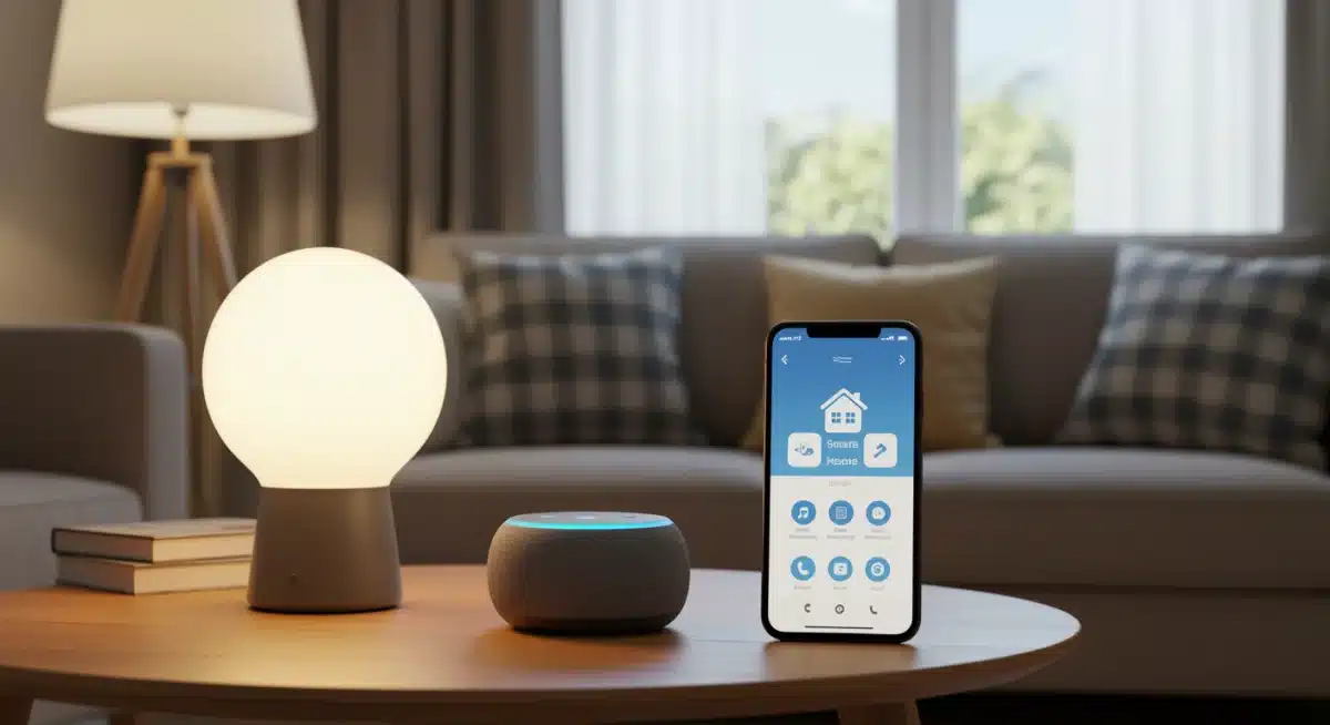 Integrated smart home devices in a modern living room