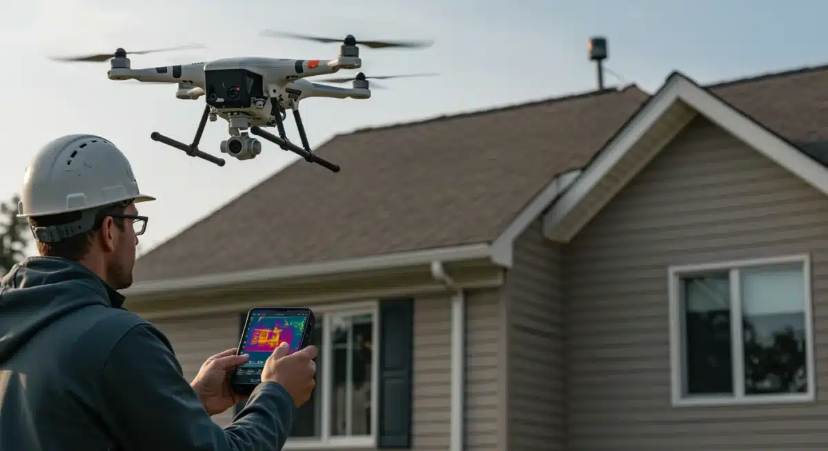 Drone thermal imaging home energy audit
