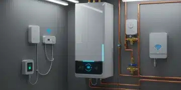 Modern tankless water heater with digital display, symbolizing 2026 energy efficiency