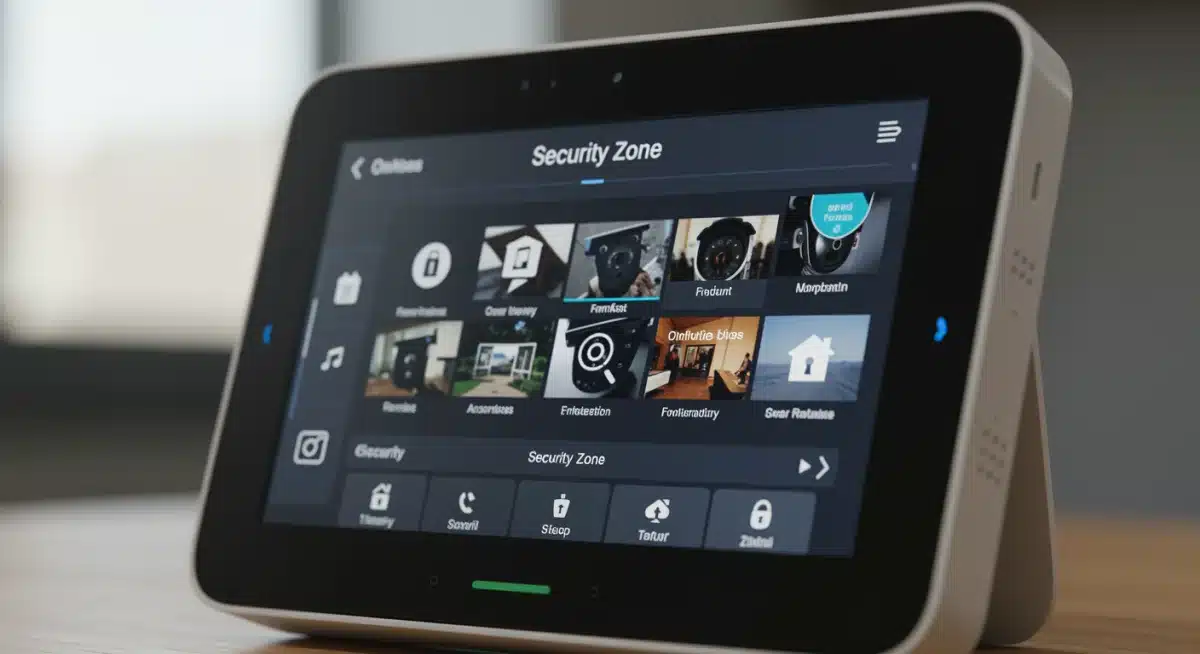 Smart home security system control panel with monitoring features