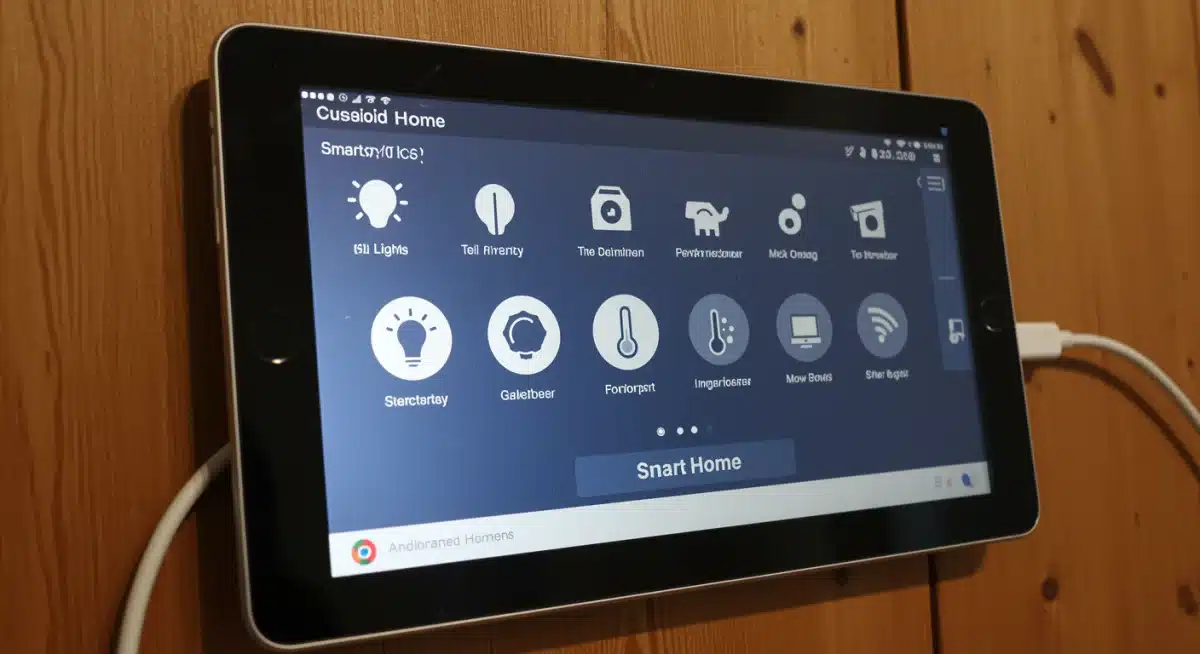 Customized smart home dashboard on an old Android tablet.
