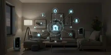 Integrated smart home devices in a modern living room