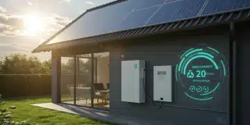 Modern home with solar panels and a visible home battery storage system, illustrating energy independence and savings.