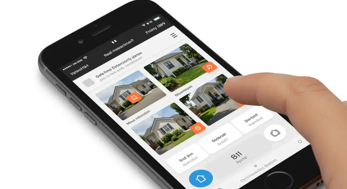 Smartphone app showing smart home motion sensor alerts and controls