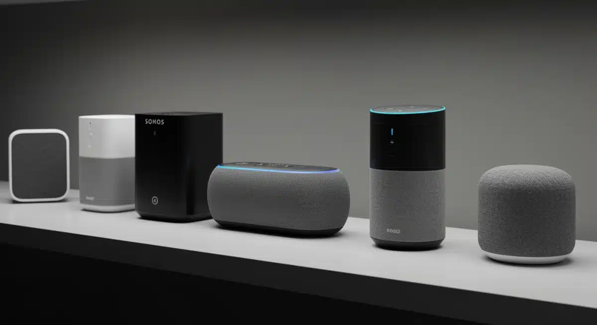 Collection of smart speakers from various brands for multi-room audio