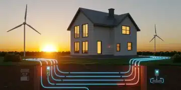 Modern US home with geothermal heating and cooling system