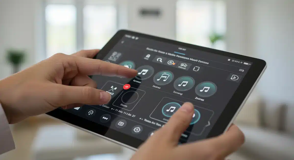 Smart home app controlling multi-room audio zones