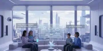 Family enjoying hands-free smart home with voice control automation