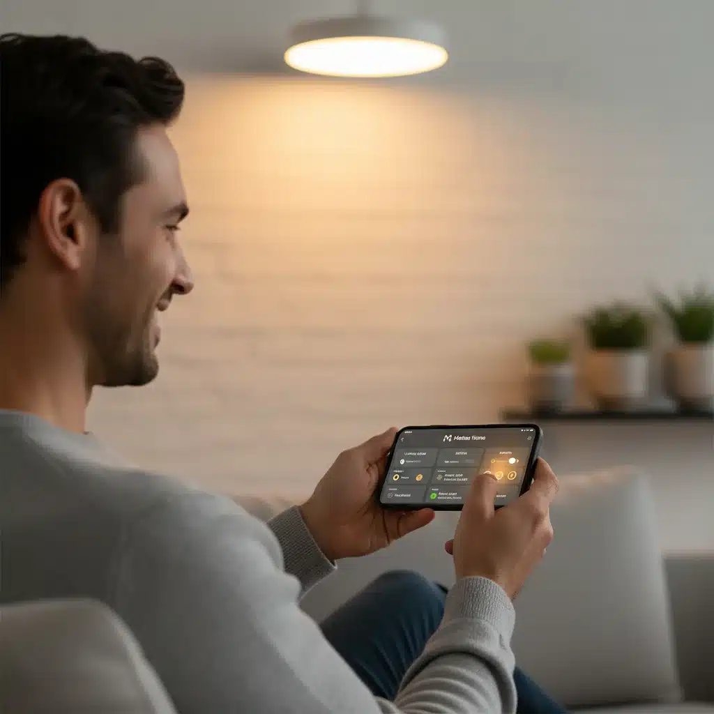 Smartphone app controlling Matter-enabled smart lighting zones