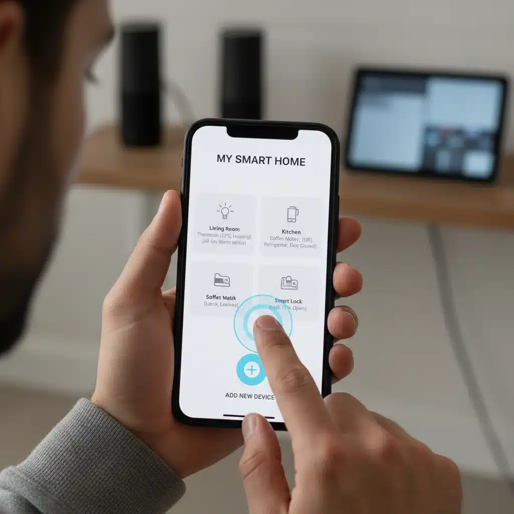 Smartphone screen showing a smart home app for device setup.