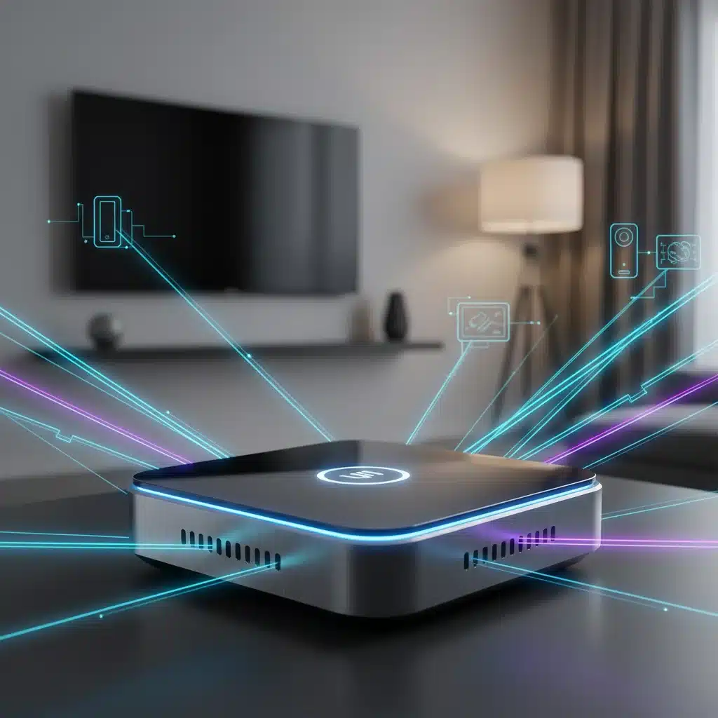 Wi-Fi 7 router with high-speed data transmission for smart homes