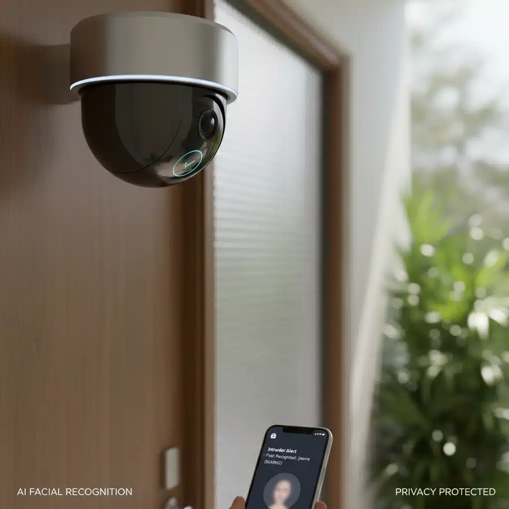 AI-powered smart security camera with facial recognition.