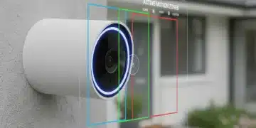 DIY smart security camera with three motion zones highlighted