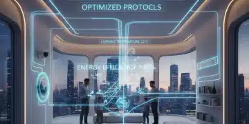 Futuristic smart home interface displaying optimized automation routines and faster response times.