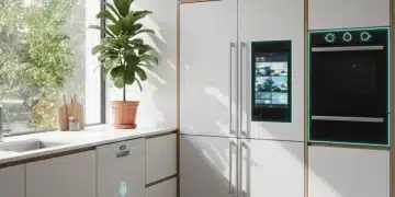 Modern kitchen with smart energy-efficient appliances